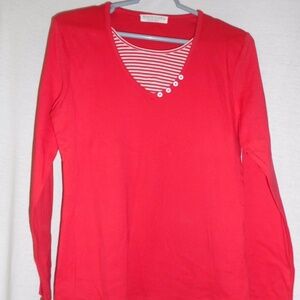 Beach Club Australia Knit top Striped Red White